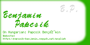 benjamin papcsik business card